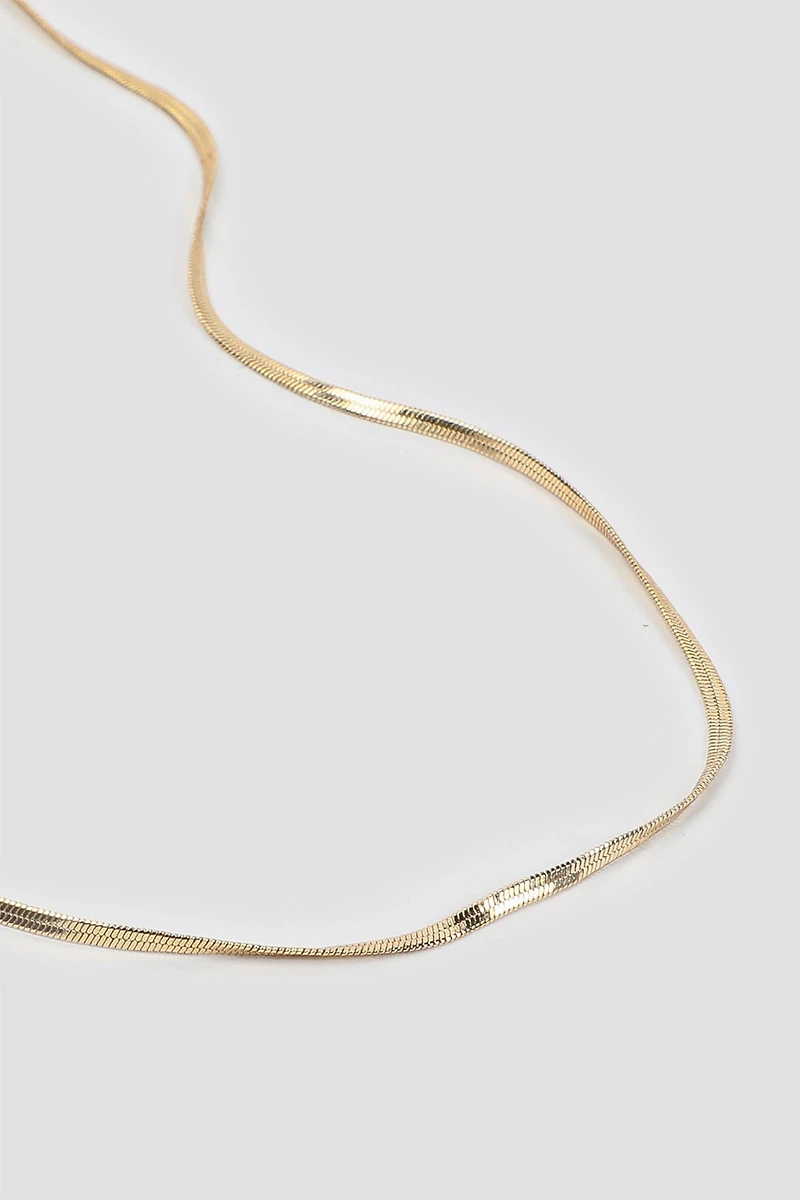 14K Gold Plated Flat Chain Necklace
