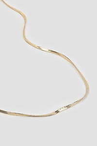 14K Gold Plated Flat Chain Necklace
