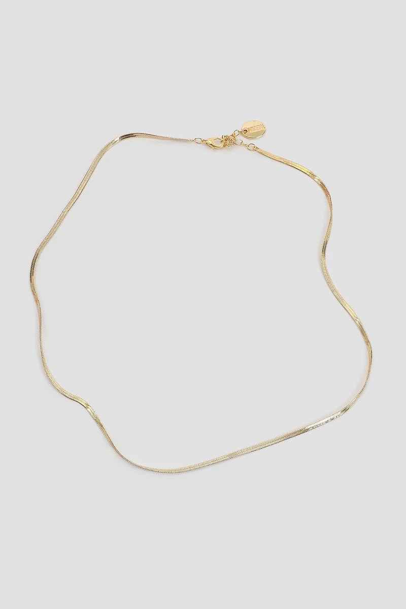 14K Gold Plated Flat Chain Necklace
