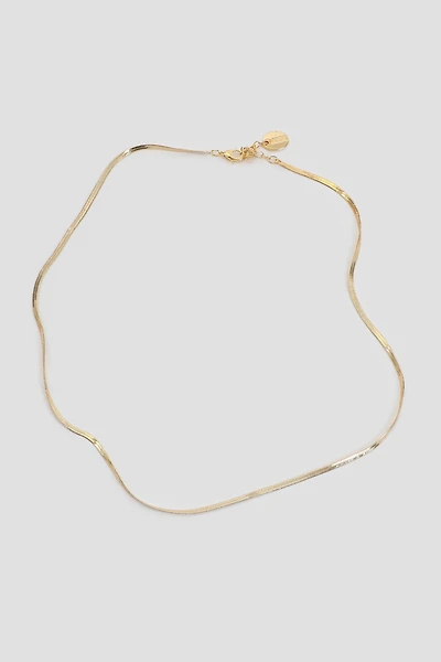 14K Gold Plated Flat Chain Necklace