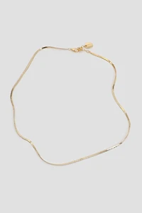14K Gold Plated Flat Chain Necklace