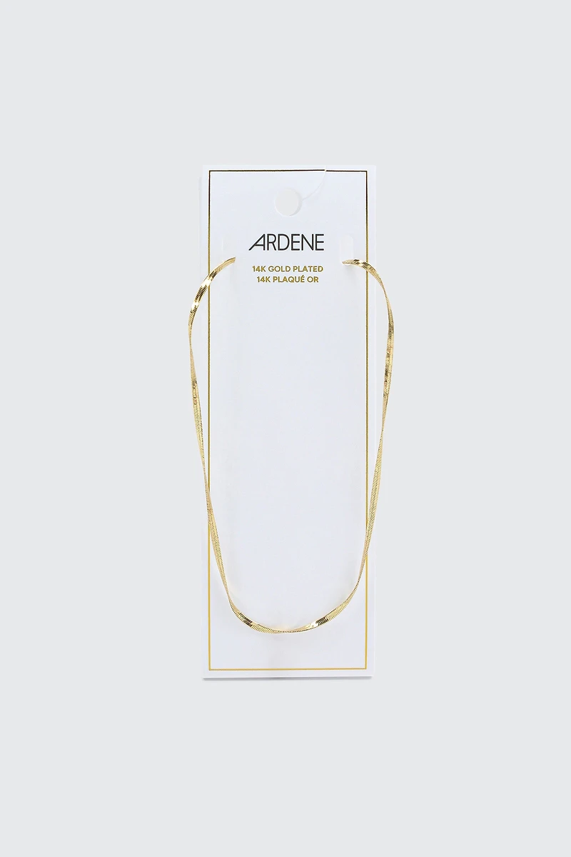 14K Gold Plated Flat Chain Necklace