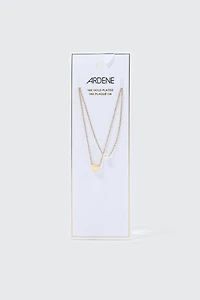 Collier plaqué or 14K coeur et perle 