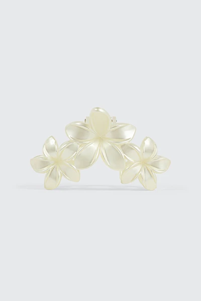 Pearlized Floral Hair Claw