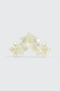 Pearlized Floral Hair Claw