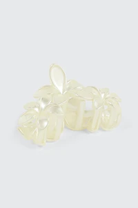 Pearlized Floral Hair Claw