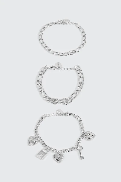 Lot de 3 bracelets à breloques