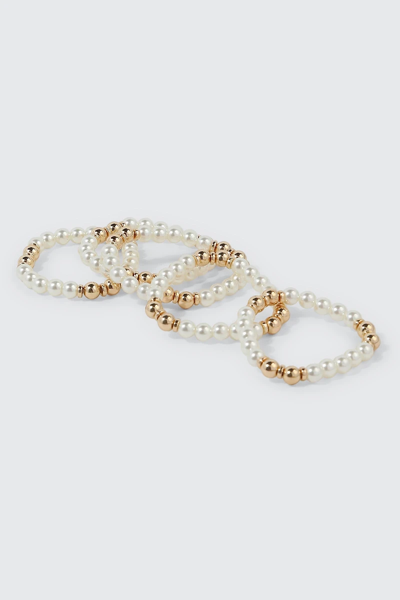 Lot de 3 bracelets en fausses perles