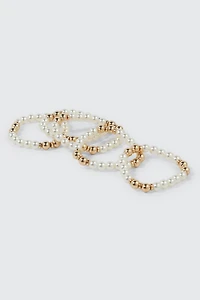 Lot de 3 bracelets en fausses perles