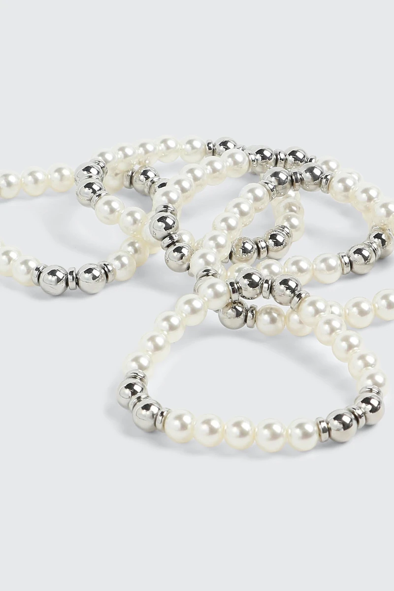 3-Pack Faux Pearl Bracelets