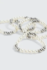 3-Pack Faux Pearl Bracelets