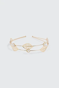 Bandeau double feuilles et perles