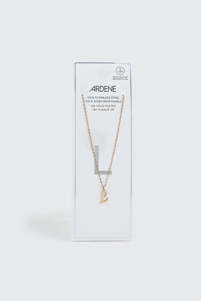 Collier initiale L plaqué or 14K
