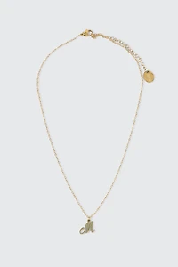 14K Gold Plated Stainless Steel Initial M Necklace