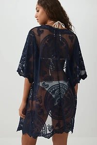 Floral Embroidered Cover Up