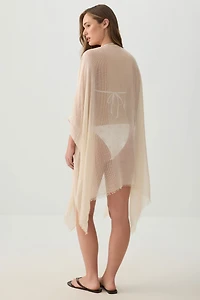 Woven Light Cover Up with Mesh Detail