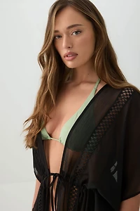 Cache-maillot tissé à nouer