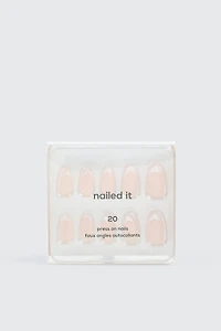 20-Pack Fake Nails French Tip