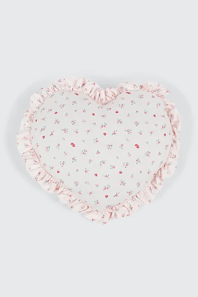 Heart Strawberry Print Pillow