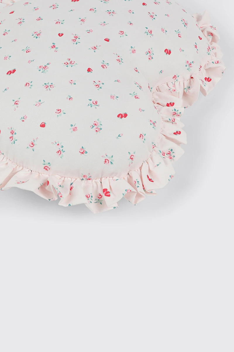 Heart Strawberry Print Pillow