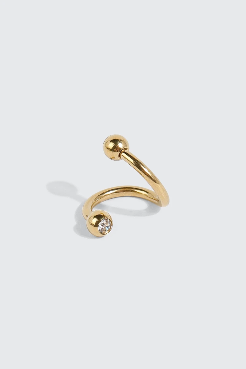 14K Gold Plated Twist Navel Piercing