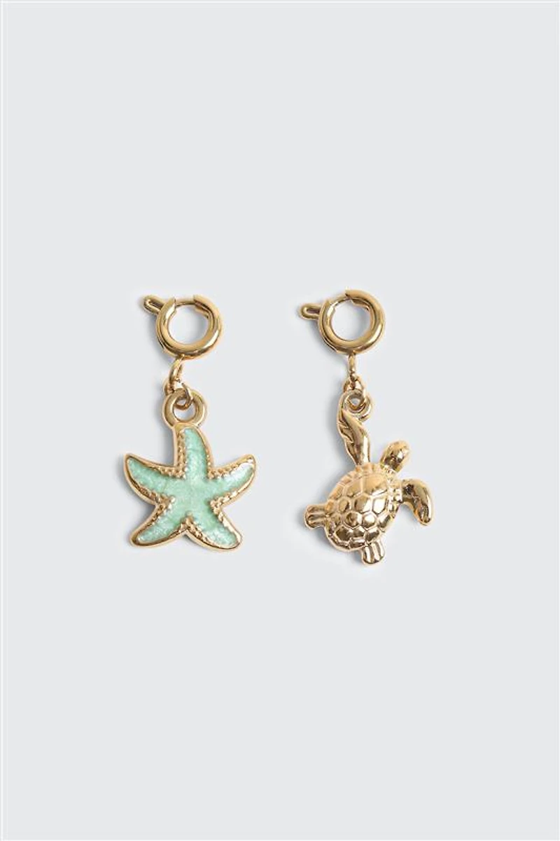 2-Pack Starfish & Turtle Bikini Charms