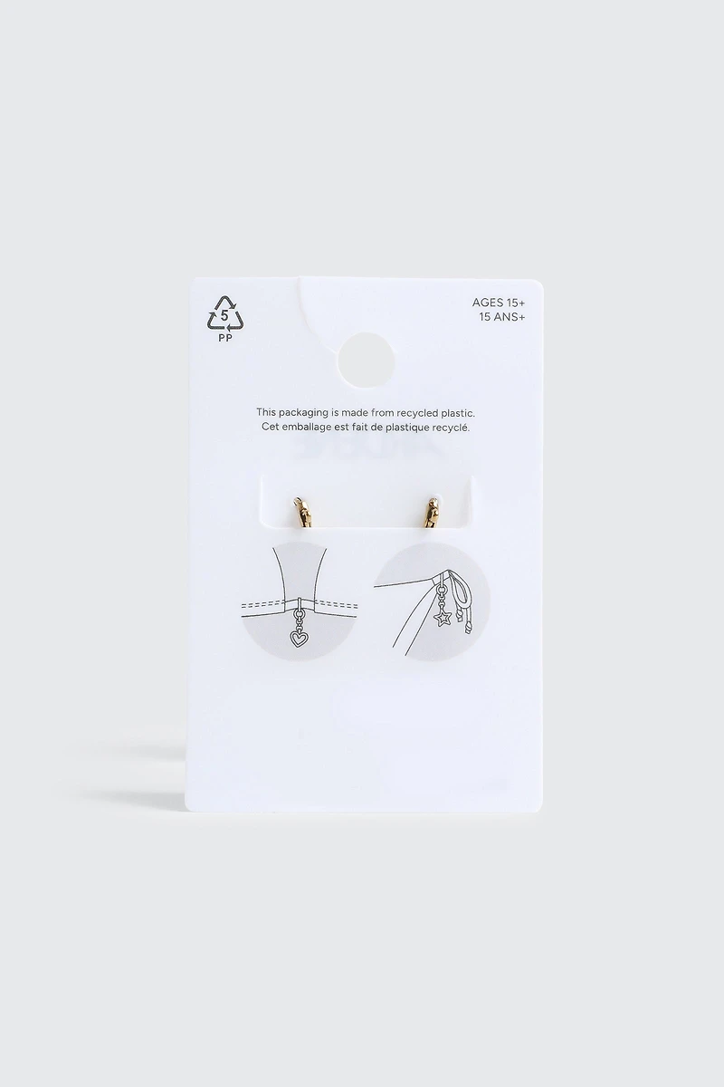 Duo de breloques pour maillot sourire et fleur
