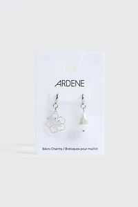 Duo de breloques pour maillot perle et hibiscus