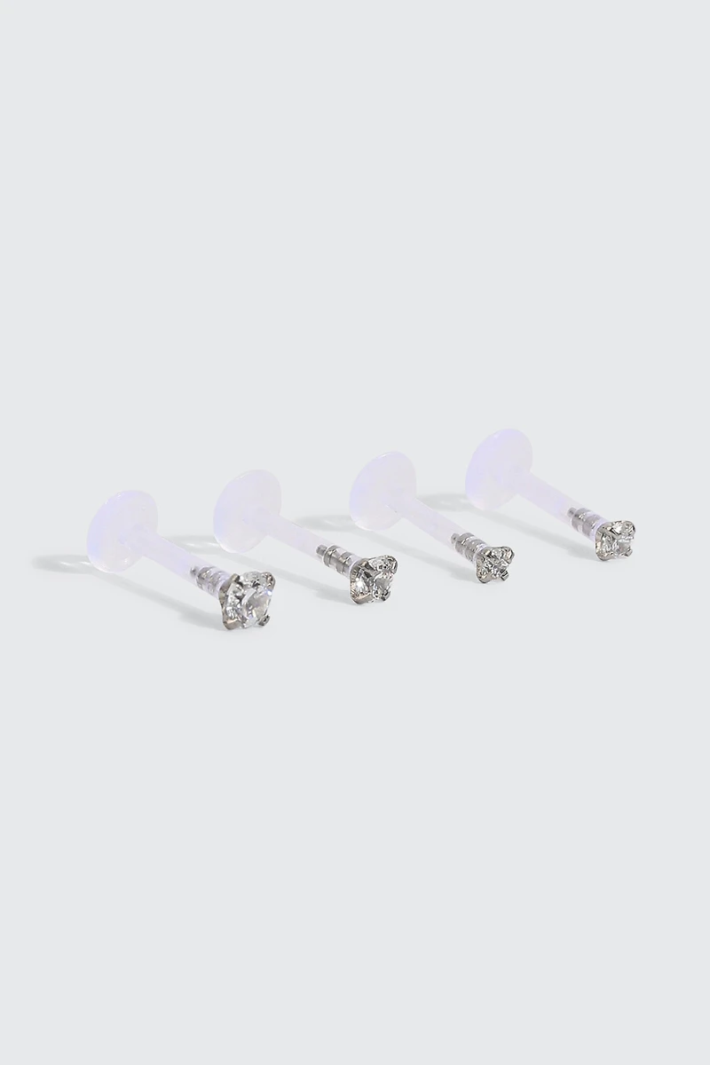 4-Pack Labret Piercings