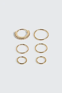 Lot de 6 perçages de nez plaqués or 18K