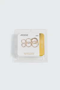 Lot de 6 perçages de nez plaqués or 18K