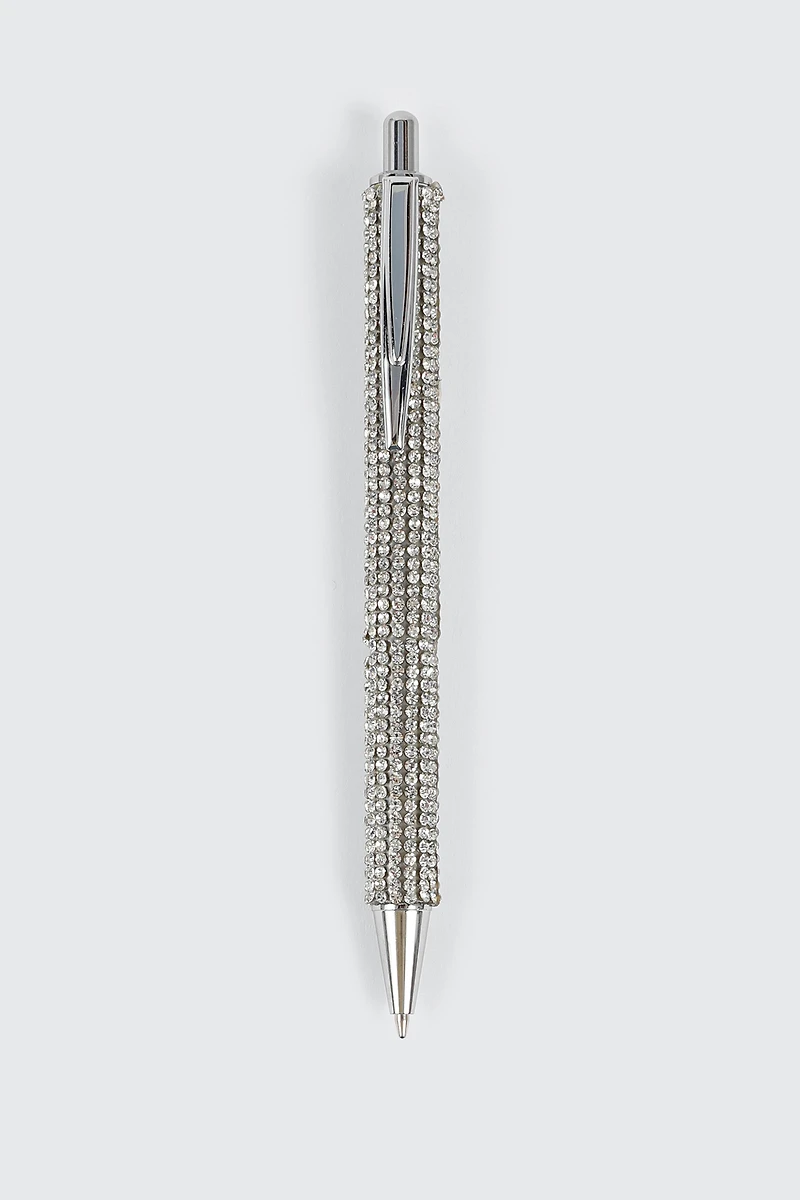 Rhinestone Trim Ballpoint Pen