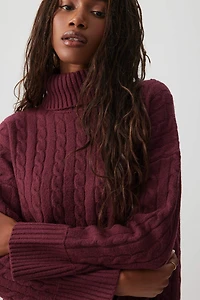 Cable Knit Turtleneck Sweater