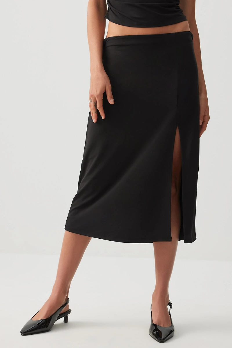 Side Slit Midi Skirt