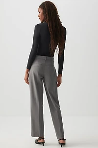 Mid Rise Straight Leg Trousers