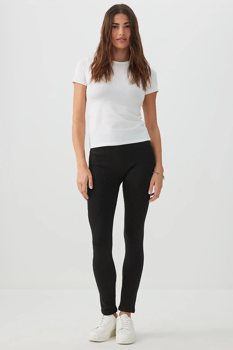 Faux Fur Lined Studded Leggings