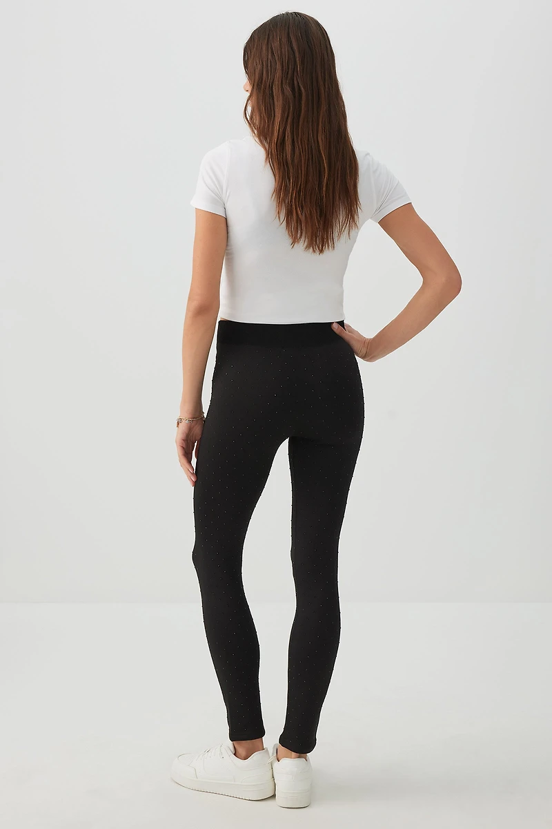 Faux Fur Lined Studded Leggings