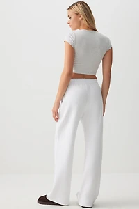 Embroidered Wide Leg Sweatpants