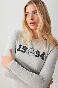 Graphic Short Long Sleeve T-Shirt