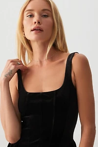 Velvet Bustier Mini Dress