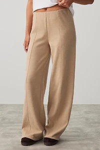 Pantalon à jambe large en tricot brossé
