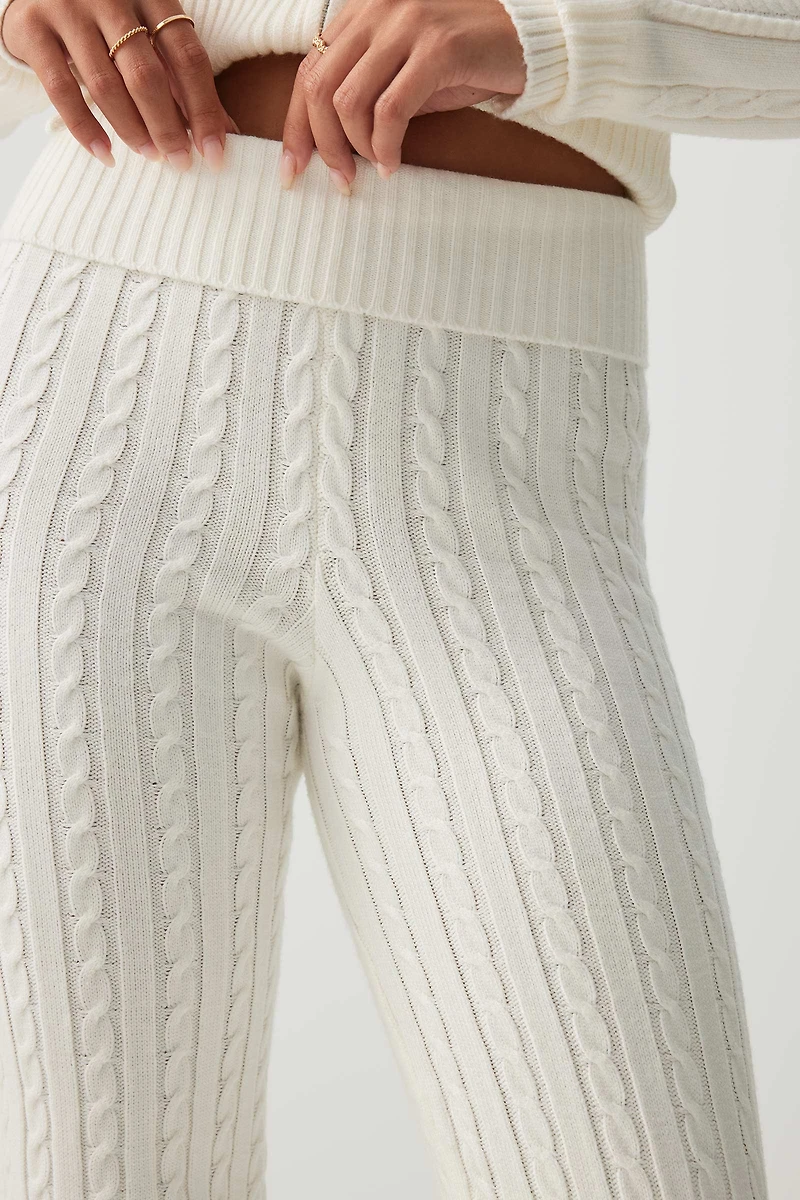 Cable Knit Flare Pants