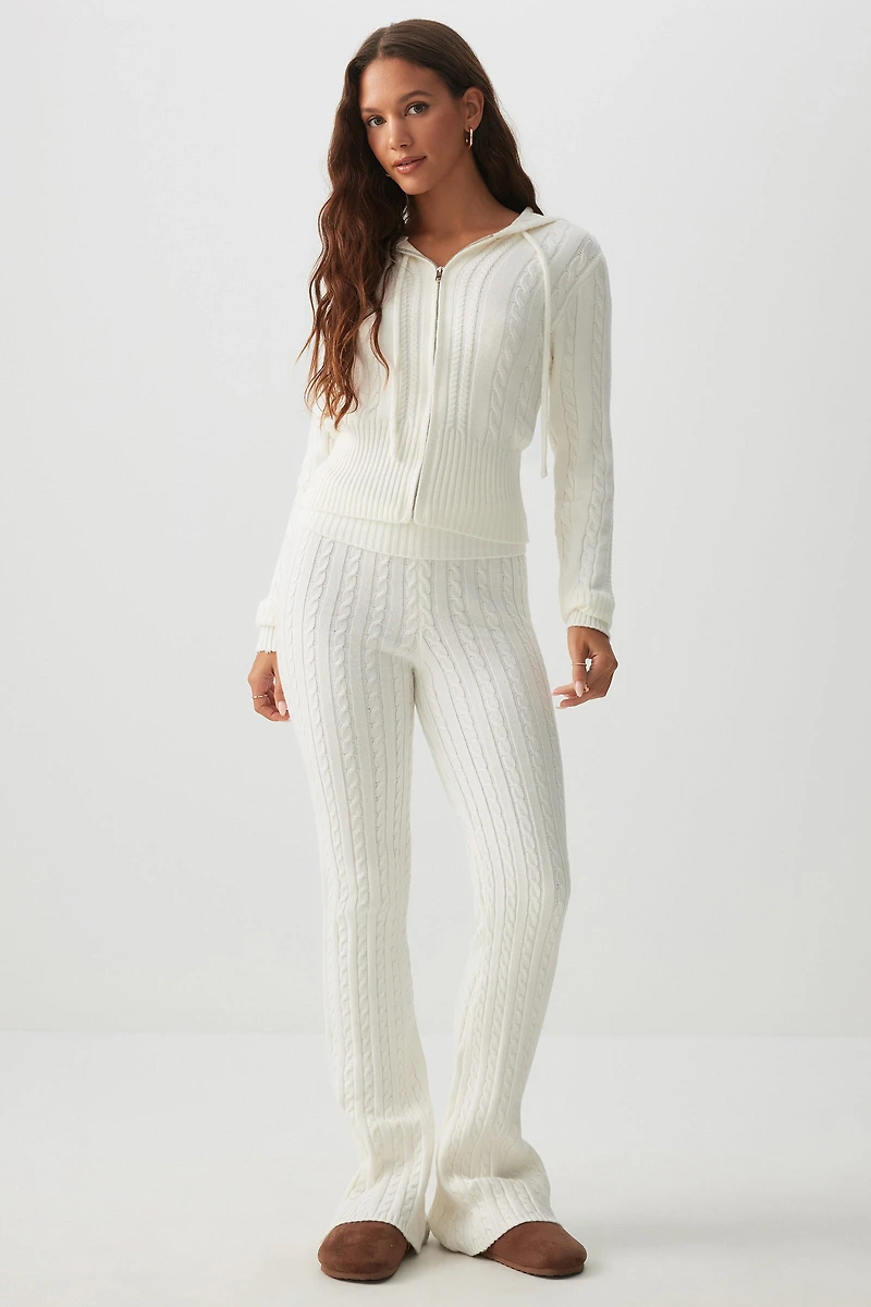 Cable Knit Flare Pants