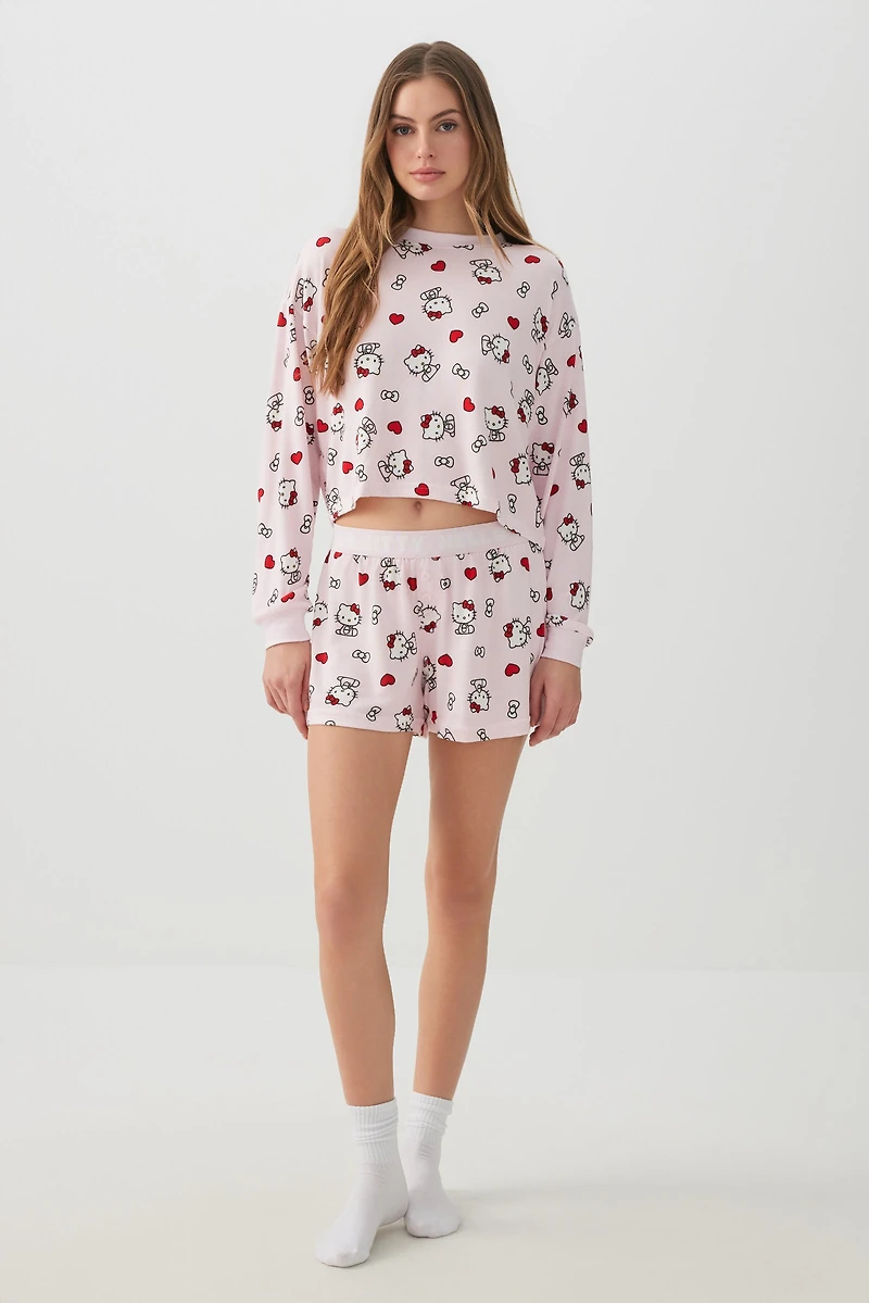 Hello Kitty Crop Top PJ Set