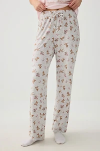 Printed Straight Leg PJ Pants