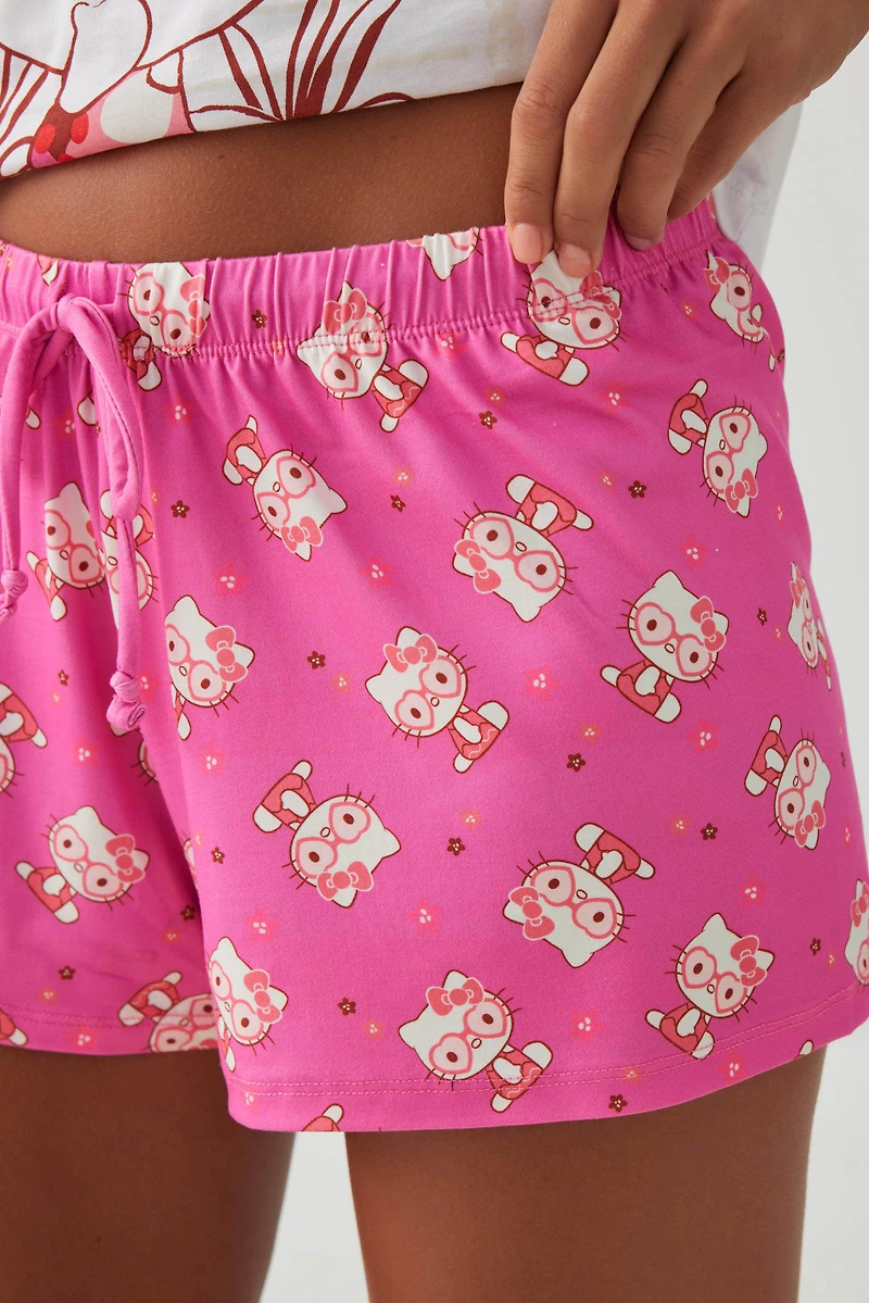 Hello Kitty Print PJ Shorts