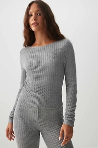 Haut à manche longues en tricot torsadé