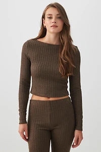 Haut à manche longues en tricot torsad