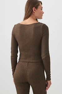 Haut à manche longues en tricot torsad