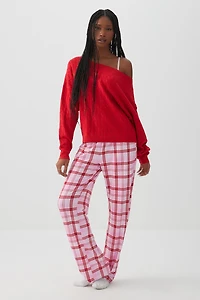 Chandail à épaules dénudées en tricot torsadé